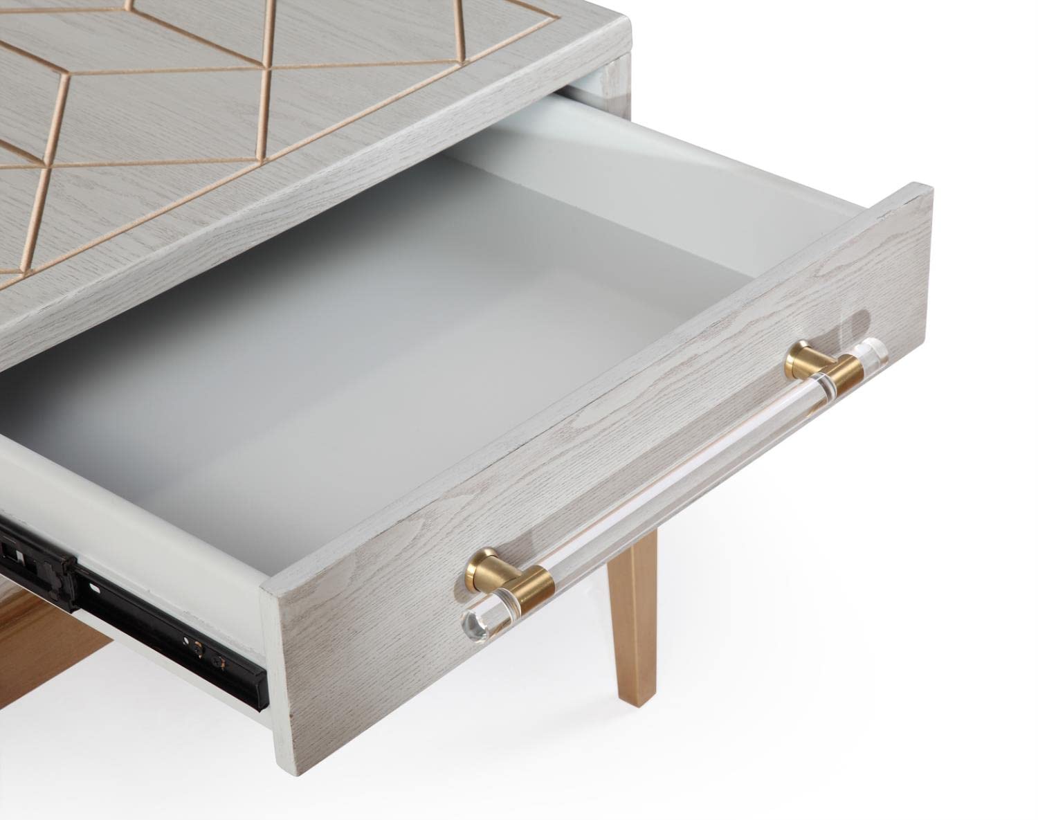 Benedirt置き物 Amazon.com: Bassett Mirror Perrine Rect End, Soft Graphite : Home